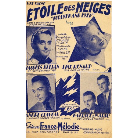 PARTITION ETOILE DES NEIGES - "FOREVER AND EVER"