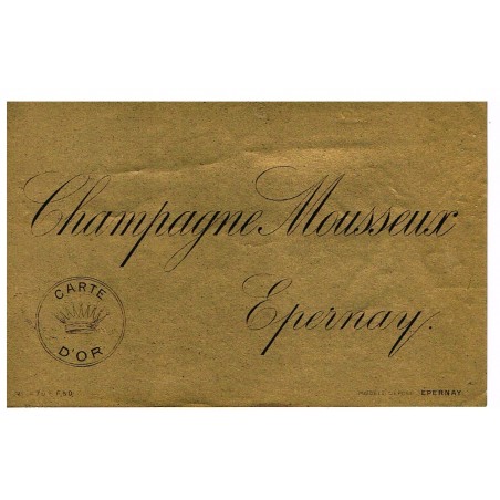 ETIQUETTE CHAMPAGNE MOUSSEUX EPERNAY - CARTE D'OR
