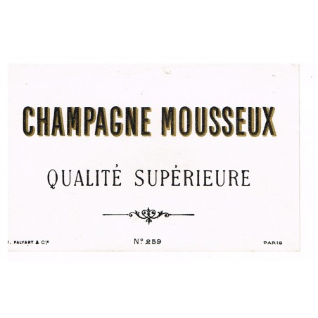 ETIQUETTE CHAMPAGNE MOUSSEUX QUALITE SUPERIEURE