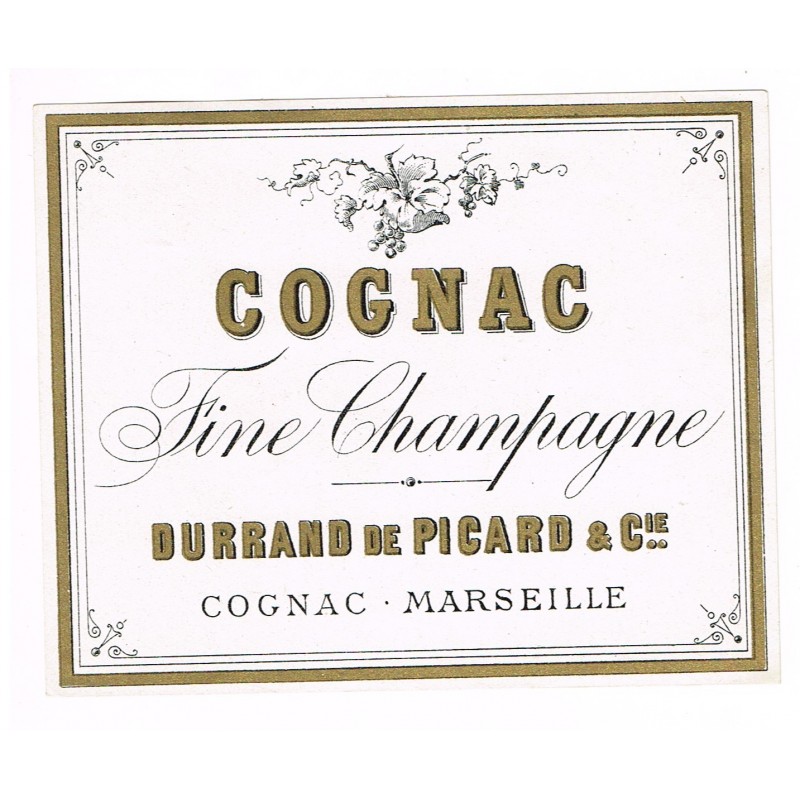 ETIQUETTE COGNAC FINE CHAMPAGNE - COGNAC MARSEILLE