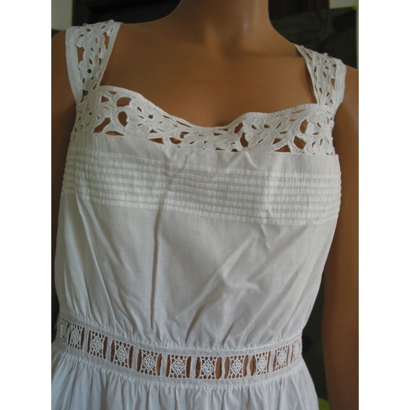 Ancienne Chemisier Brodé Blanc - Taille 48 - Neuf Avec étiquettes