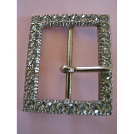 BOUCLE DE CEINTURE ANCIENNE RECTANGULAURE AVEC DES STRASS