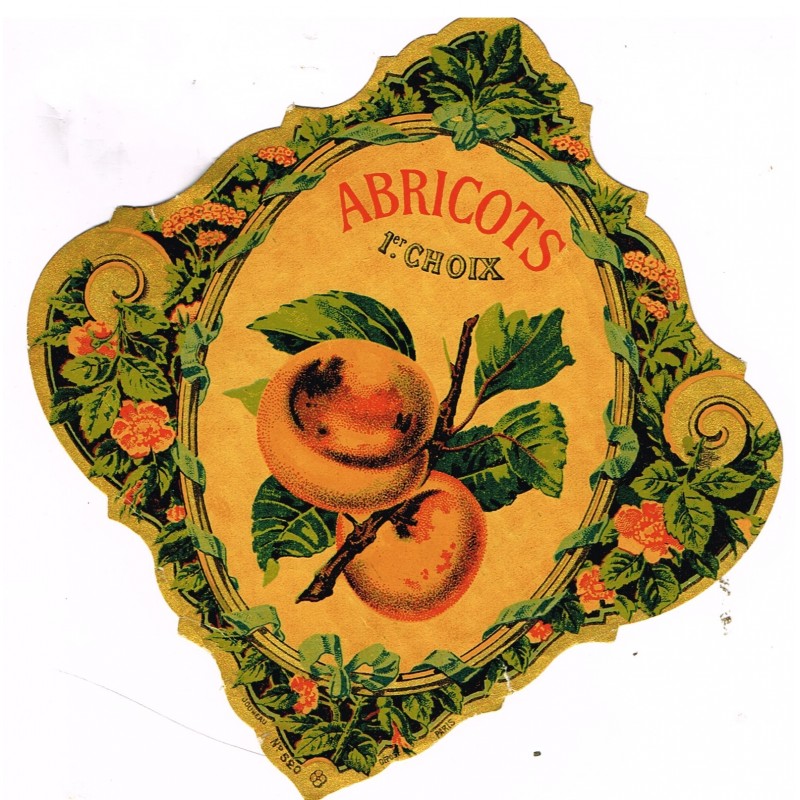 ETIQUETTE DE BOISSON AUX ABRICOTS