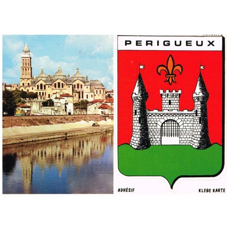 CARTE POSTALE DEUX ECUSSONS ADHESIFS - PERIGUEUX