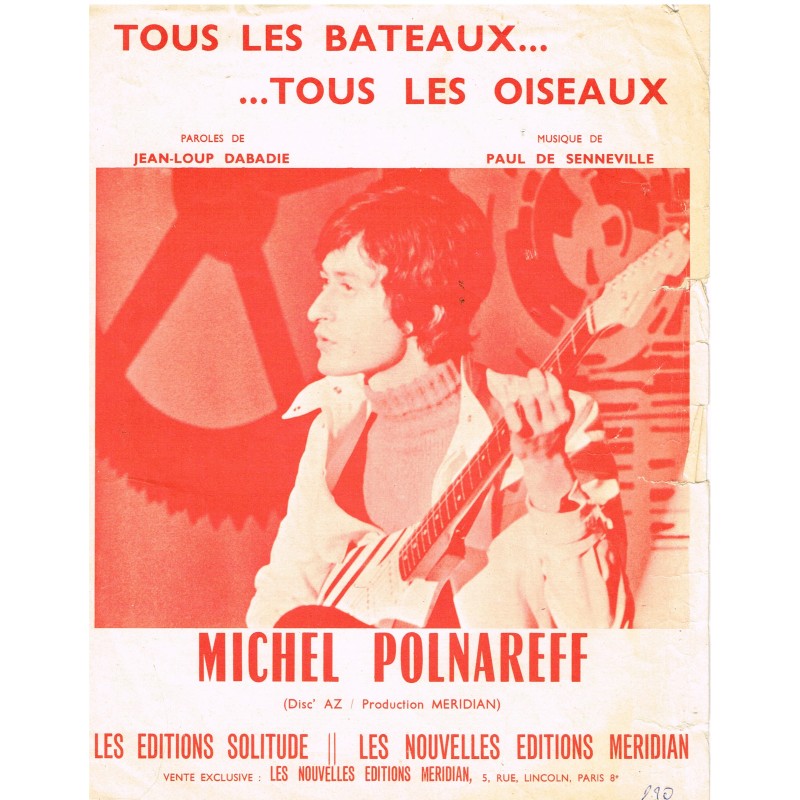 PARTITION de MICHEL POLNAREFF - TOUS LES BATEAUX... TOUS LES OISEAUX...