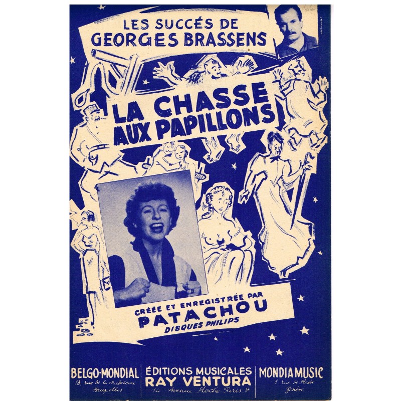 PARTITION de GEORGES BRASSENS - LA CHASSE AUX PAPILLONS