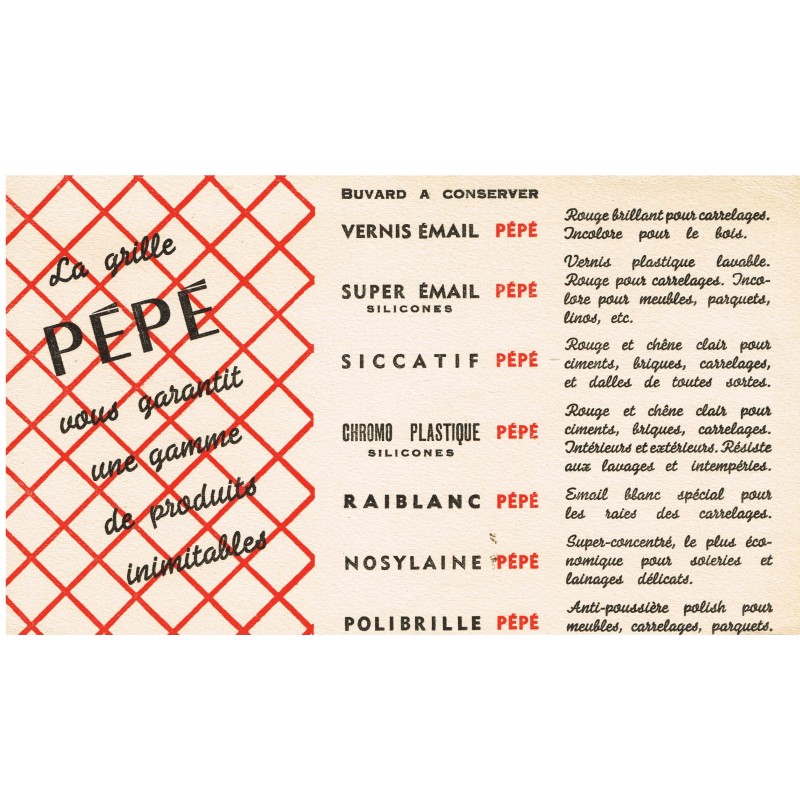 BUVARD LA GRILLE PEPE