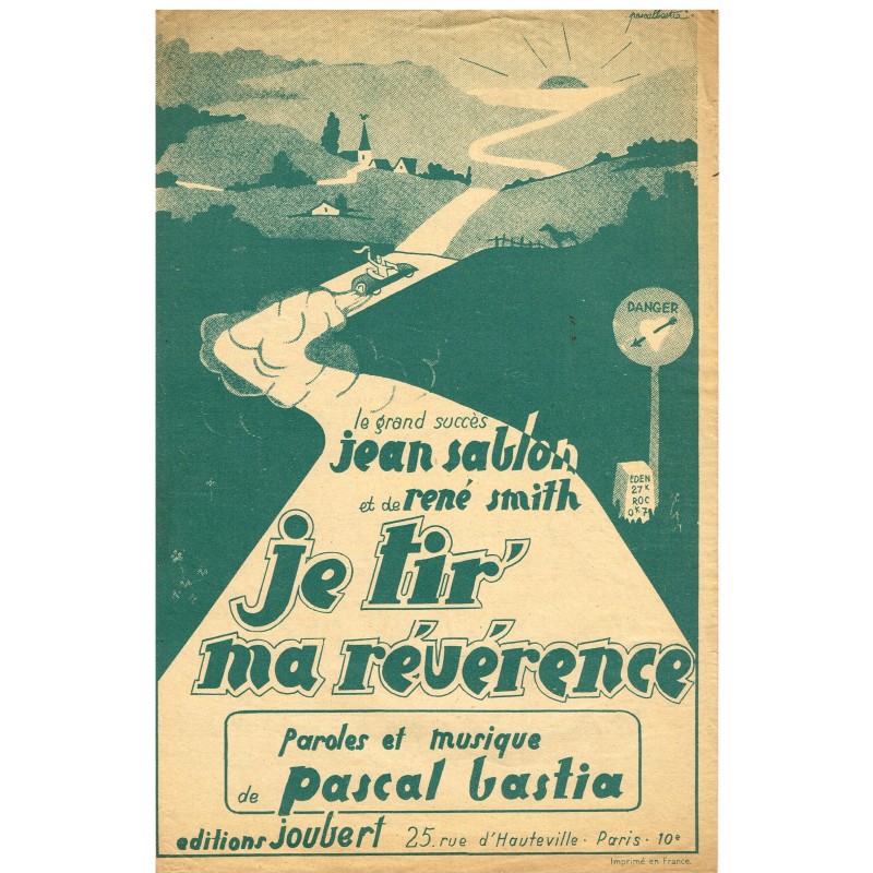 PARTITION DE JEAN SABLON - JE TIR' MA REVERENCE