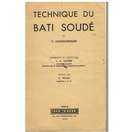 LIVRE - TECHNIQUE DU BATI SOUDE