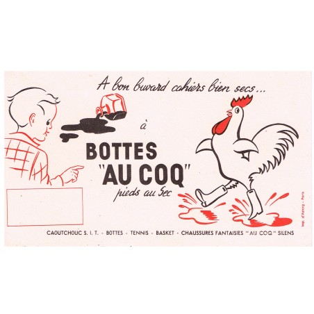 BUVARD  A BOTTES "AU COQ" PIEDS AU SEC