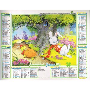 CALENDRIER ALMANACH DU FACTEUR 1991 - CONTE ET FABLE