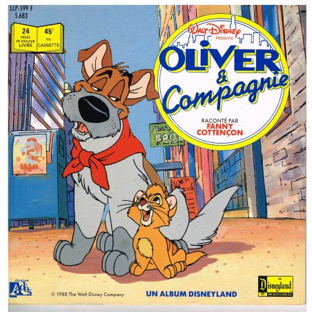 LIVRE-DISQUE 45 TOURS 17 cm  - OLIVER ET COMPAGNIE  - WALT DISNEY