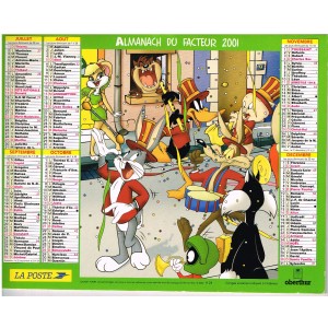 CALENDRIER ALMANACH DU FACTEUR 2001 LOONEY TUNES  : FANFARE