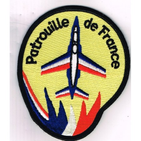 ECUSSON BRODE PATCH PATROUILLE DE FRANCE ALPHA JET FOND OR