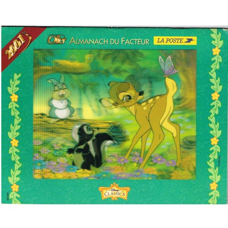 CALENDRIER 2001 DISNEY BAMBI EN 3D - RECTO