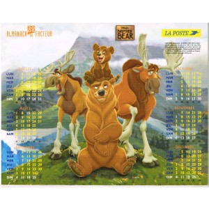 CALENDRIER  2005 FRERES DES OURS - DISNEY VERSO