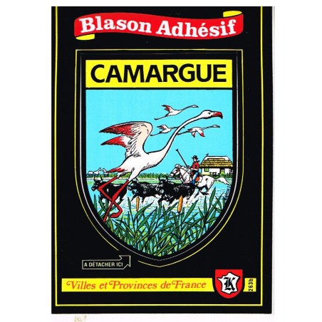 CARTE POSTALE BLASON ADHESIF - SYMBOLES CAMARGUE
