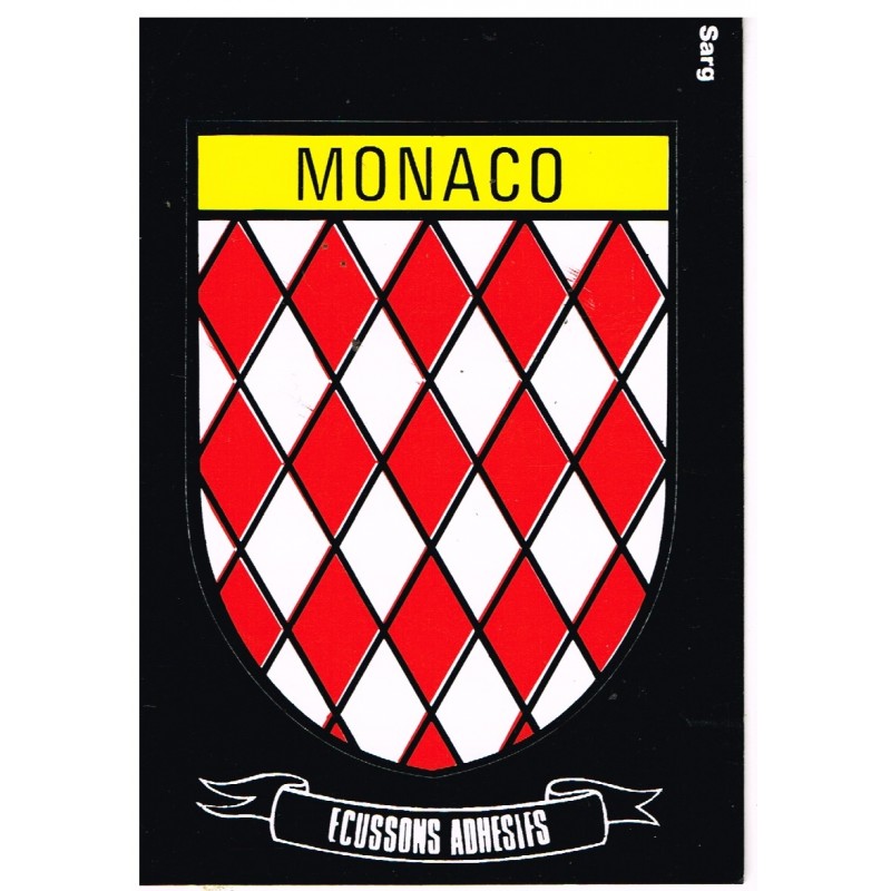 CARTE POSTALE BLASON  ADHESIF MONACO