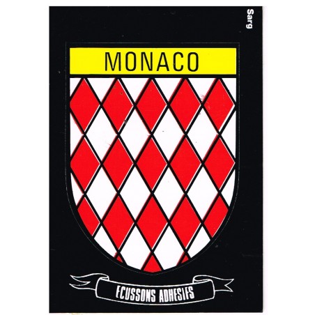 CARTE POSTALE BLASON  ADHESIF MONACO