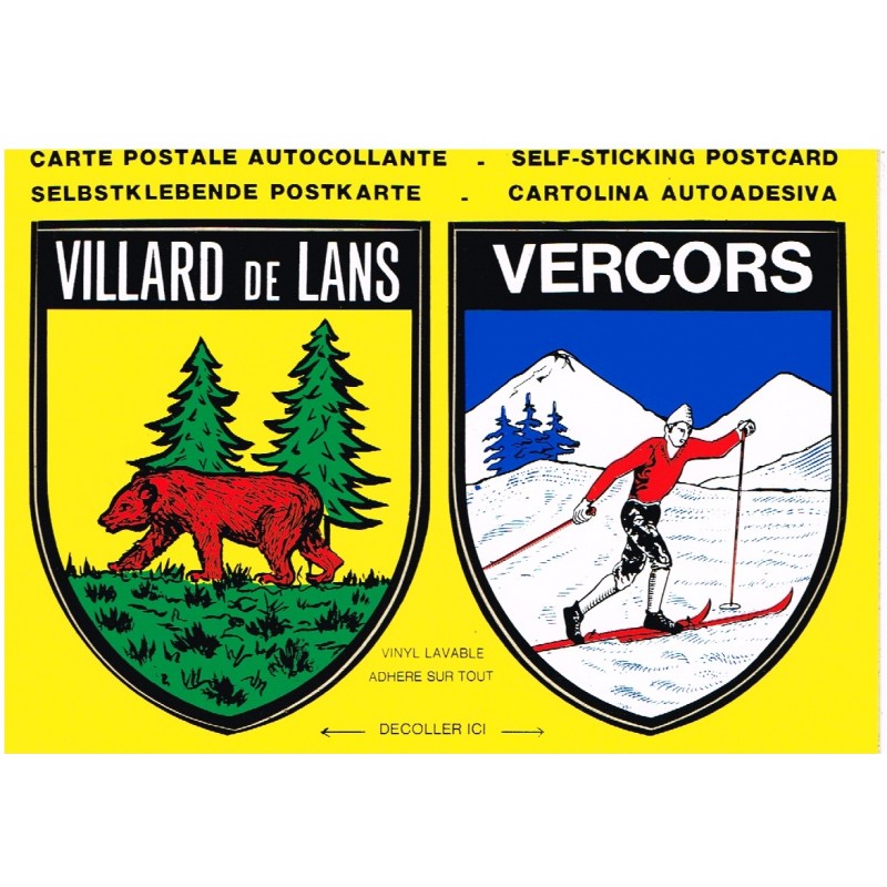 CARTE POSTALE AUTOCOLLANTE  VILLARD DE LANS - VERCORS