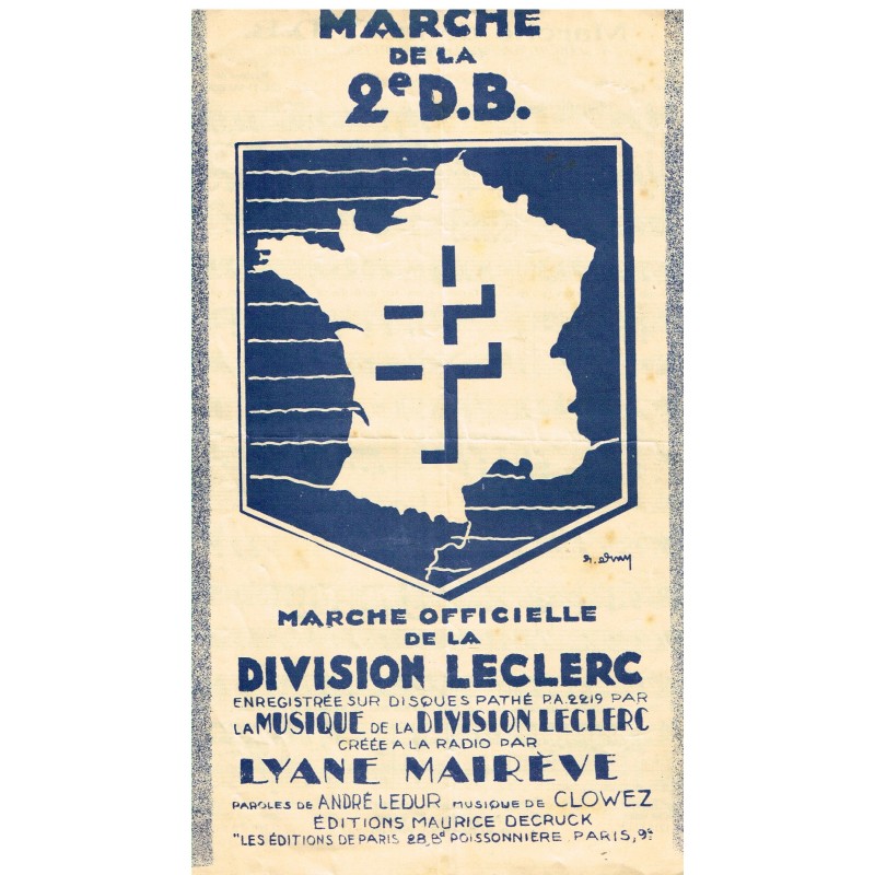 PARTITION MARCHE DE LA 2è DB DE LA DIVISION LECLERC