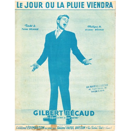PARTITION GILBERT BECAUD - LE JOUR OU LA PLUIE VIENDRA