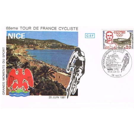 OBLITERATION TOUR DE FRANCE CYCLISME NICE DEPART 1981