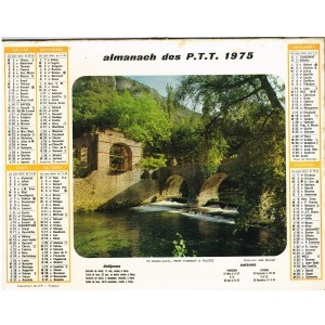 CALENDRIER ALMANACH 1975 LE VIGAN  LOT - VERSO