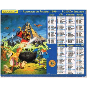 CALENDRIER ALMANACH 1999  - TARAM ET LE CHAUDRON MAGIQUE - VERSO