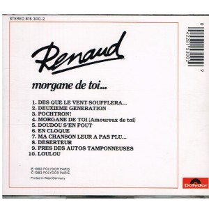 CD  RENAUD - MORGANE DE TOI.... VERSO