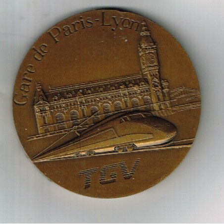 MEDAILLE GARE DE PARIS-LYON TGV - BRONZE - RECTO