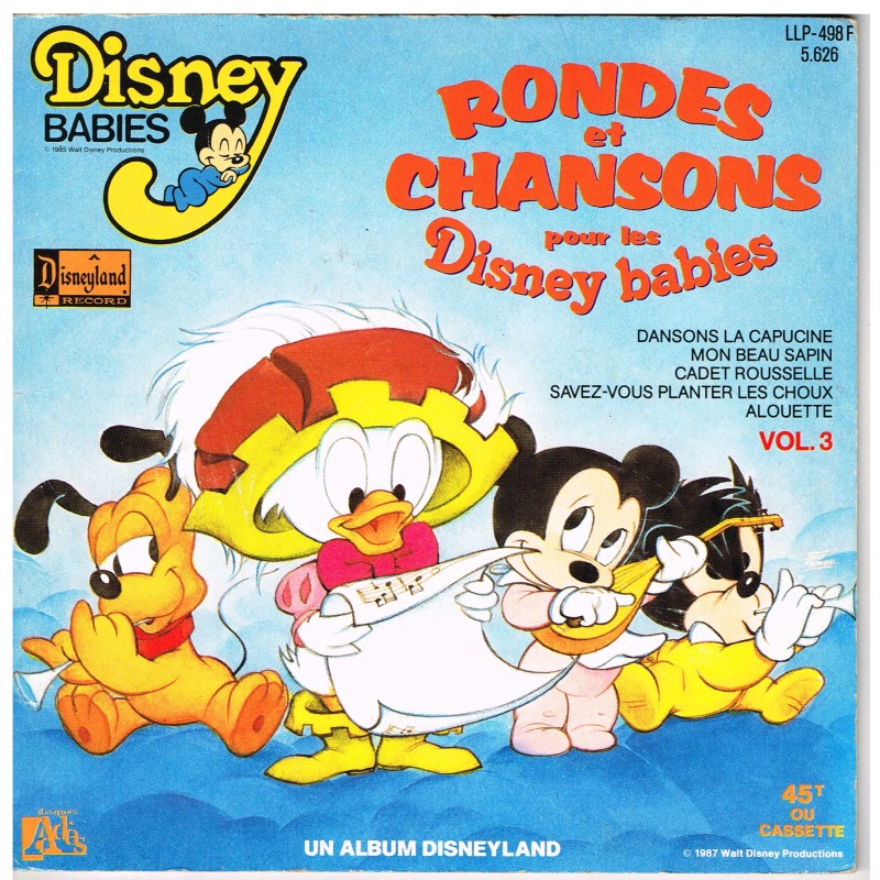 LIVRE DISQUE RONDES ET CHANSONS POUR LES DISNEY BABIES