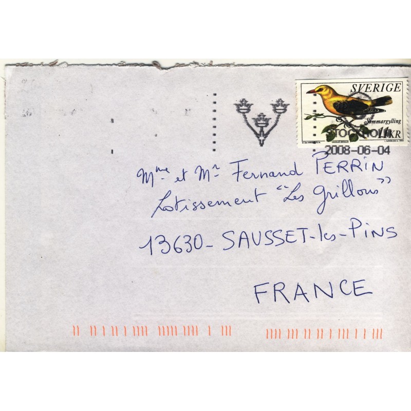 loriot-d-europe-timbre-de-suede-sur-lettre