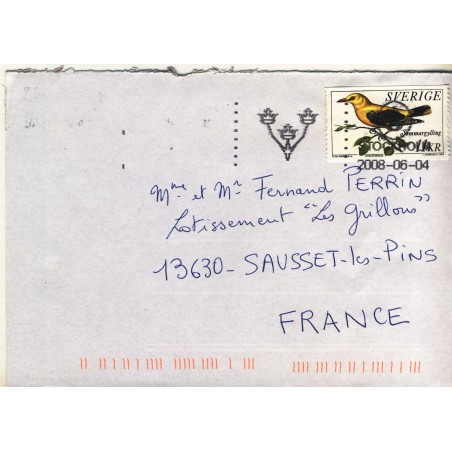 loriot-d-europe-timbre-de-suede-sur-lettre