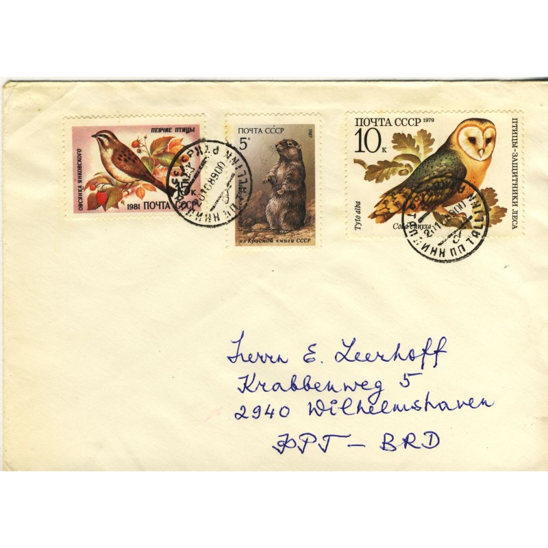 marmotte-oiseau-chanteur-et-oiseau-defenseur-des-forets-sur-timbres-sur-lettre-d-urss