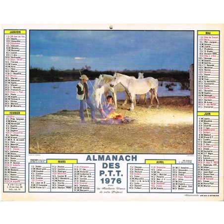 CALENDRIER 1976 BIVOUAC EN CAMARGUE RECTO