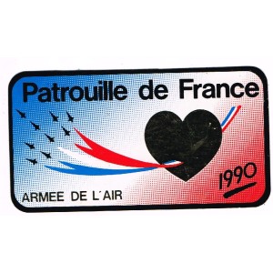 ADHESIF  PATROUILLE DE FRANCE 1990 ARMEE DE L AIR - COEUR OR