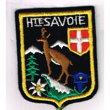 ECUSSON BRODE HAUTE SAVOIE - FLEURS SAPIN, CHAMOIS ET CROIX DE SAVOIE