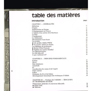 LIVRE AIKIDO NOBUYOSHI TAMURA - TABLE DES MATIERES 1