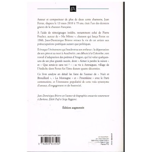 LIVRE JEAN FERRAT - UNE VIE - RESUME AU VERSO