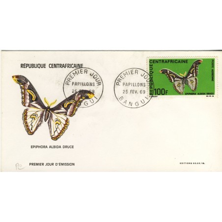 papillon-epiphora-albida-druce-timbre-et-obliteration-1er-jour-de-republique-centrafricaine