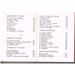 LIVRE CHANSONNIER TABLE DES MATIERES - SUITE
