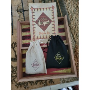 JEU DE JACQUET - SAC DE PIONS ET  REGLE DU JEU