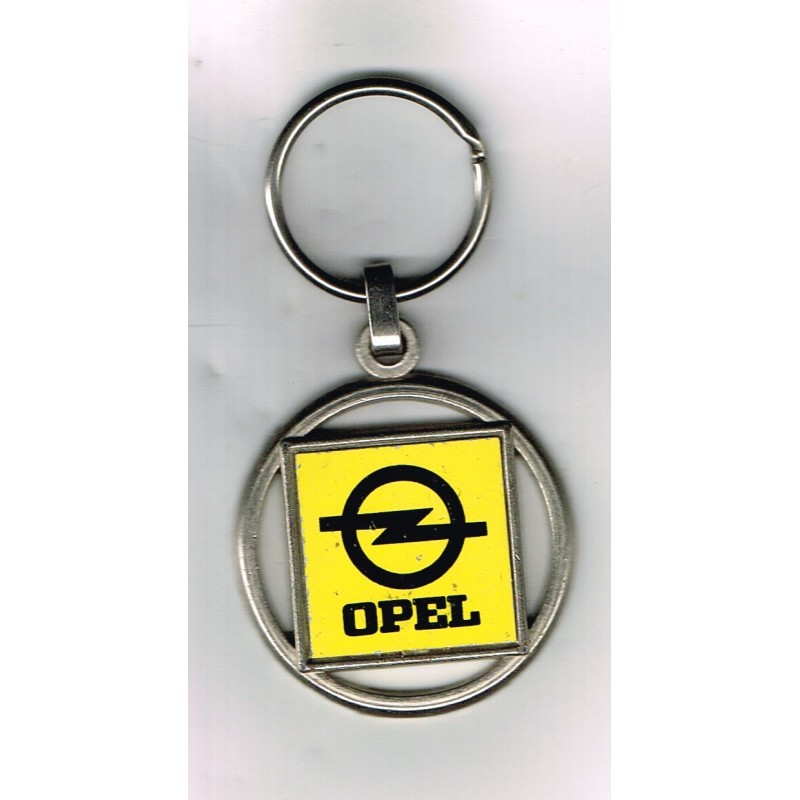 PORTE CLES OPEL METAL FOND JAUNE RECTO