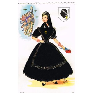 CARTE POSTALE BRODEE...