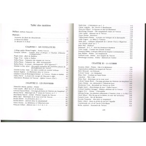 LIVRE  LE VERCORS - TABLE DES MATIERES