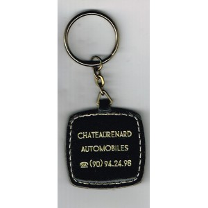 PORTE CLES RENAULT CARRE CUIR  CHATEAURENARD - VERSO