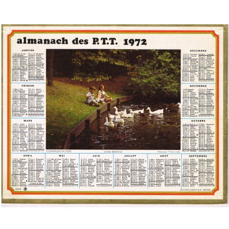 CALENDRIER 1972 -CONFRONTATION