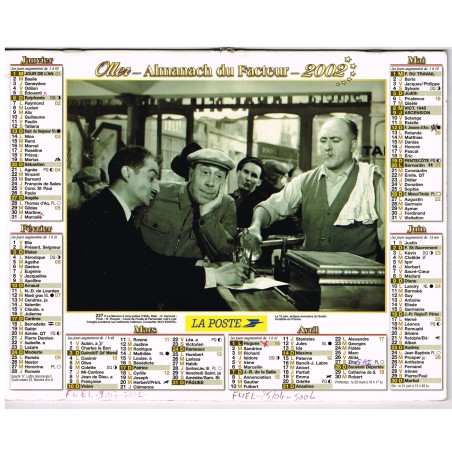 CALENDRIER 2002 FERNANDEL - RECTO