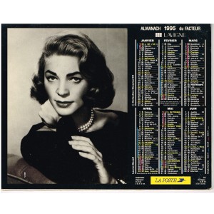 CALENDRIER 1995  LAUREN BACALL RECTO
